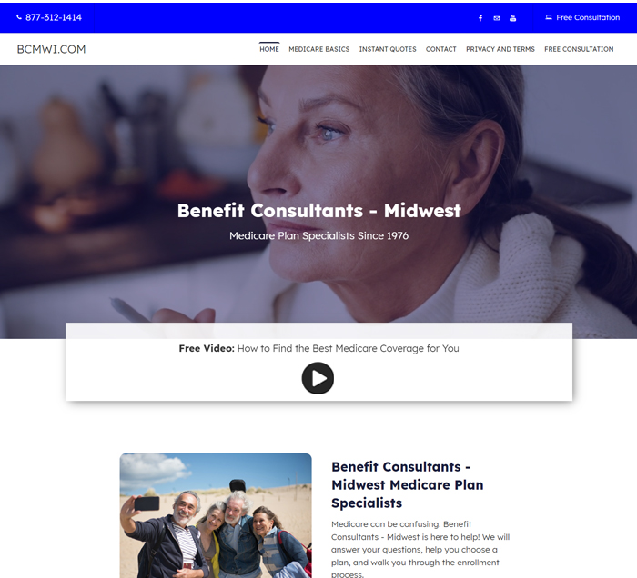 Benefit Consultants – Midwest BCMWI, Weebly medical website professionally designed