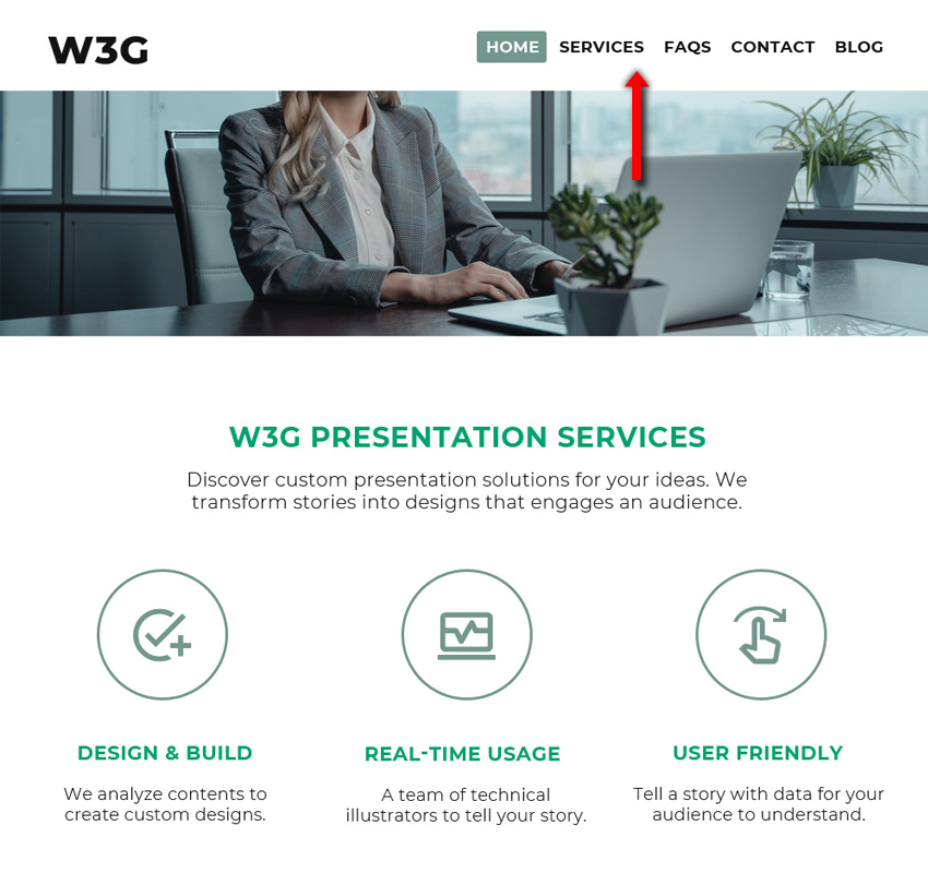 Style Weebly website navigation menu