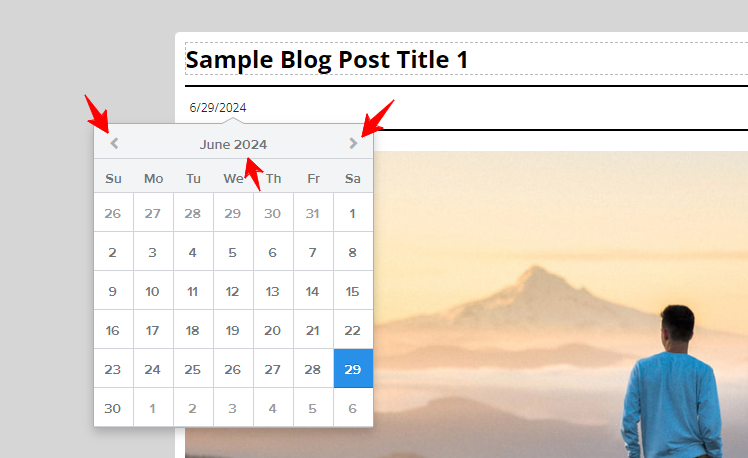 Steps to choose date for publishing a Weebly blog post