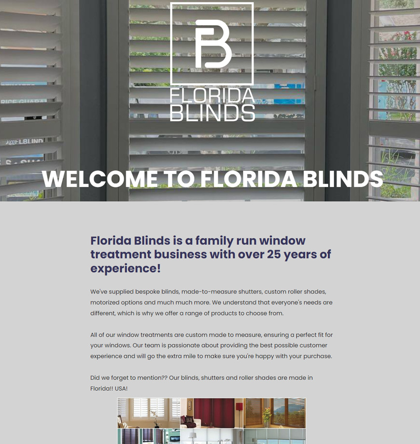 Florida Blinds website SEO by Weebly Expert