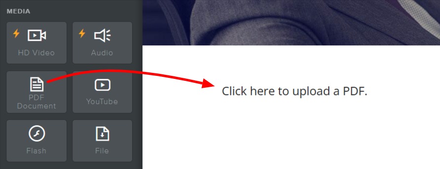 Drag and drop PDF Document element to display on any Weebly page
