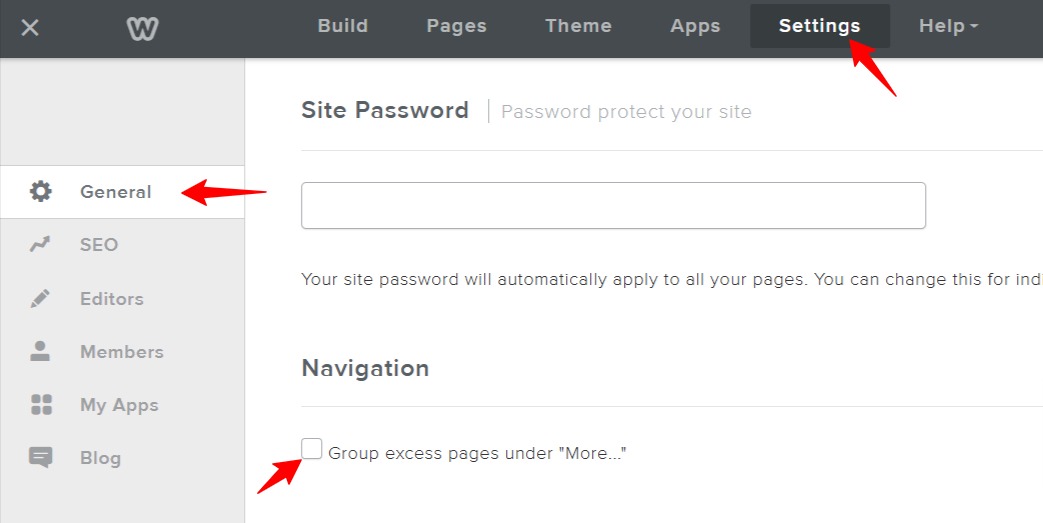 How to fix Weebly navigation menu pages grouped under more tab