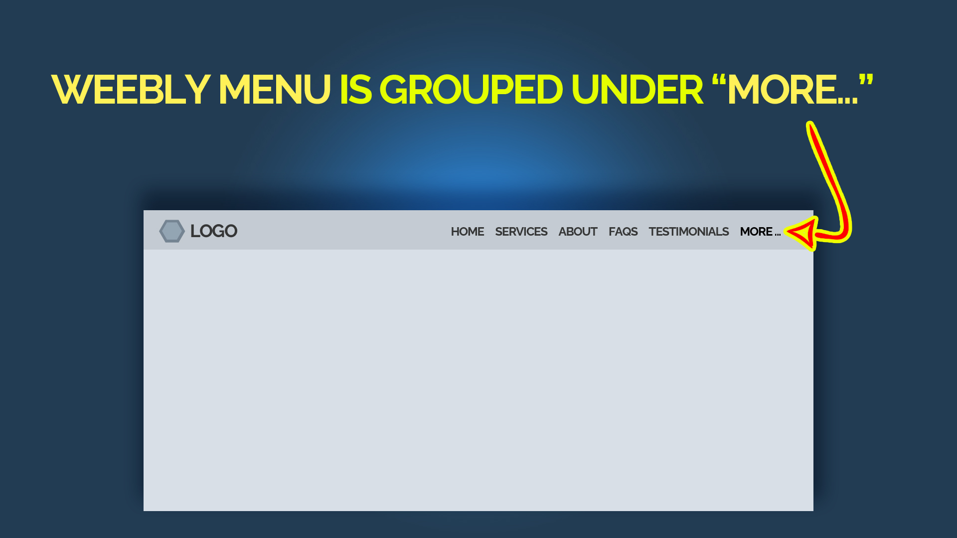 How to fix Weebly navigation menu grouped under more tab